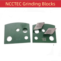 [4 Holes Base] 9pcs Diamond Granite Concrete Grinding Polishing Block Shoes Pad Disc Disk Metal Bond for Floor Grinder Polisher