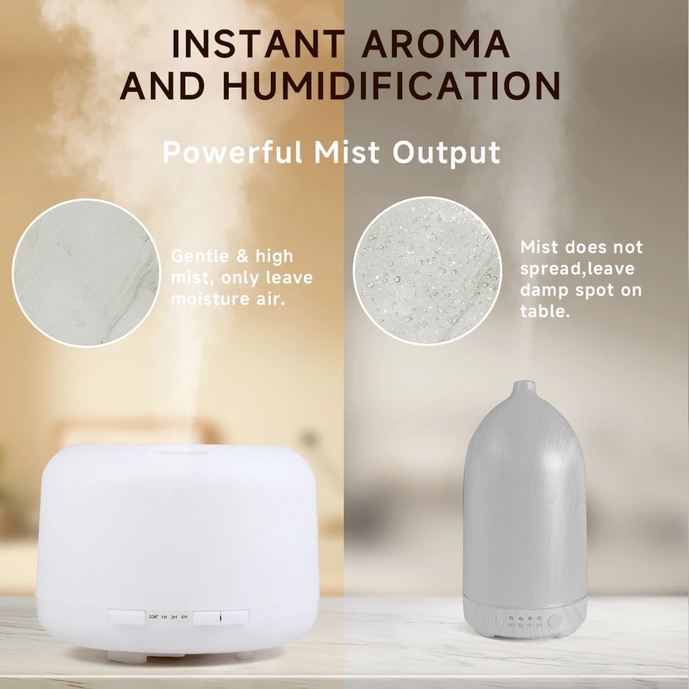 ルームアンビエントライト 500 ミリリットルエッセンシャルオイルディフューザーリモコン超音波アロマフレグランスオイル加湿器タイマーとオートオフ