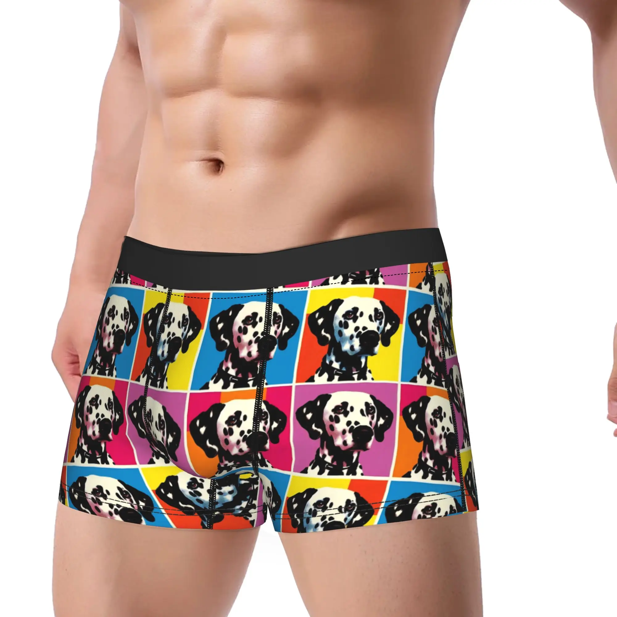 Pop art Style Dalmatian Dog Underwear  Males Underpants Pattern Breathable Boxershorts Hot Sale Boxer Brief Plus Size 2XL