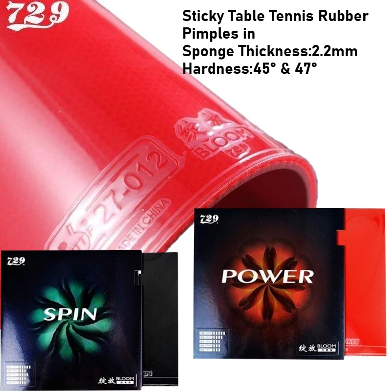 

Friendship 729 Bloom Series Table Tennis Rubber Sticky Pimples in with 2.2mm Sponge High-Energy Ping Pong Rubber Fast Attack