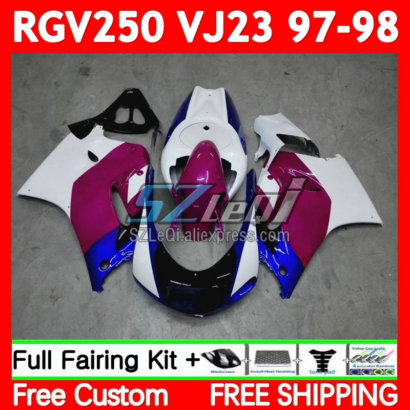 Body For SUZUKI RGV250 SAPC VJ23 RGV-250 VJ 23 Bodywork 68No.14 RGV 250 CC Rose Blue RGVT250 97 98 RGVT-250 1997 1998 Fairing