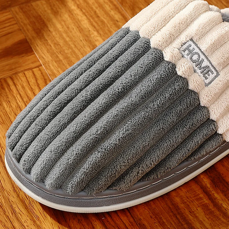 Winter Warm Fur Slippers for Men Women Couples House Non Slip Soft Shoes Comfort Flat Heel Home Indoor Bedroom Plush Slippers