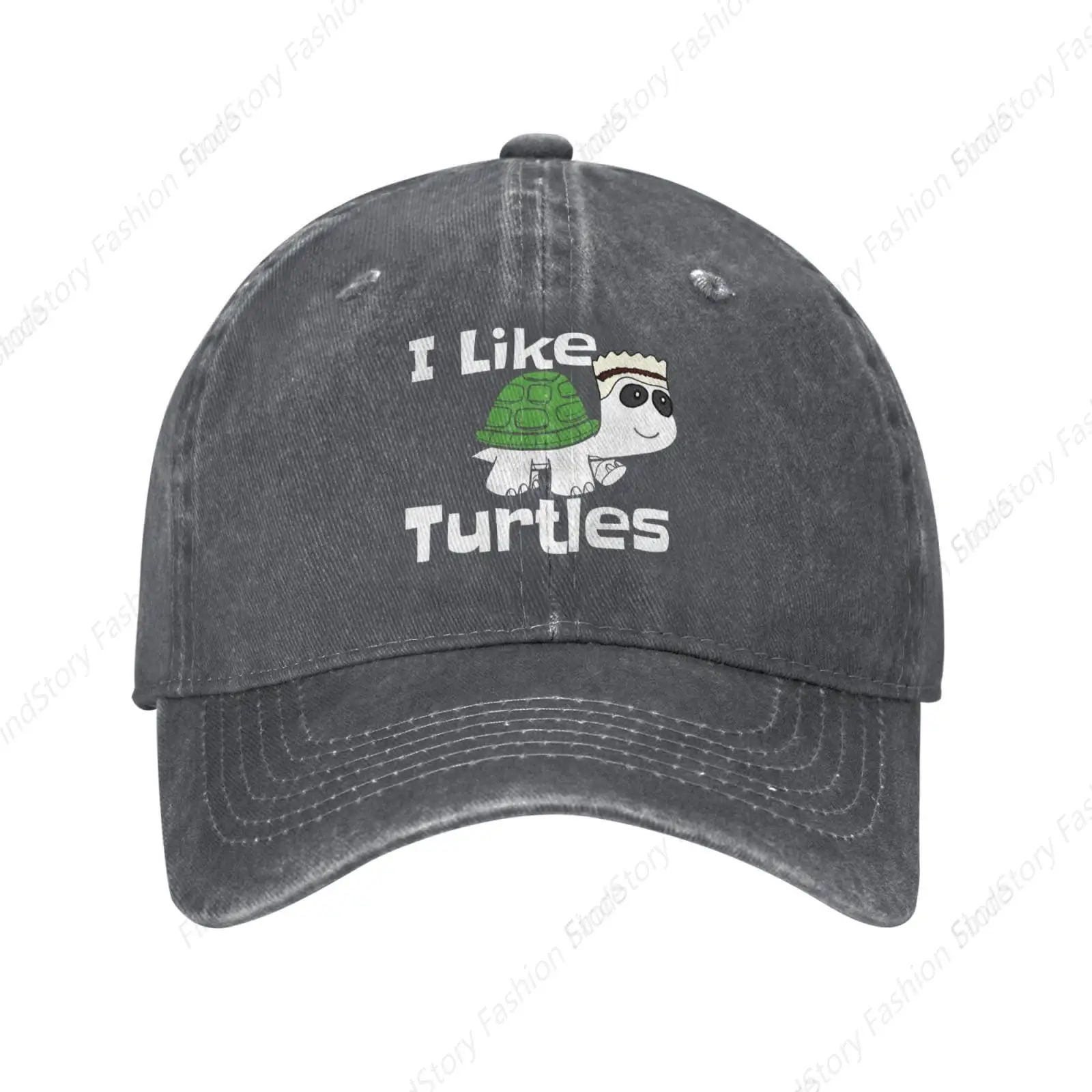 

Funny I Like Turtles Baseball Cap Unisex Vintage Trucker Denim Hat Adjustable Cowboy for Men Women Casual Hip-hop Sports