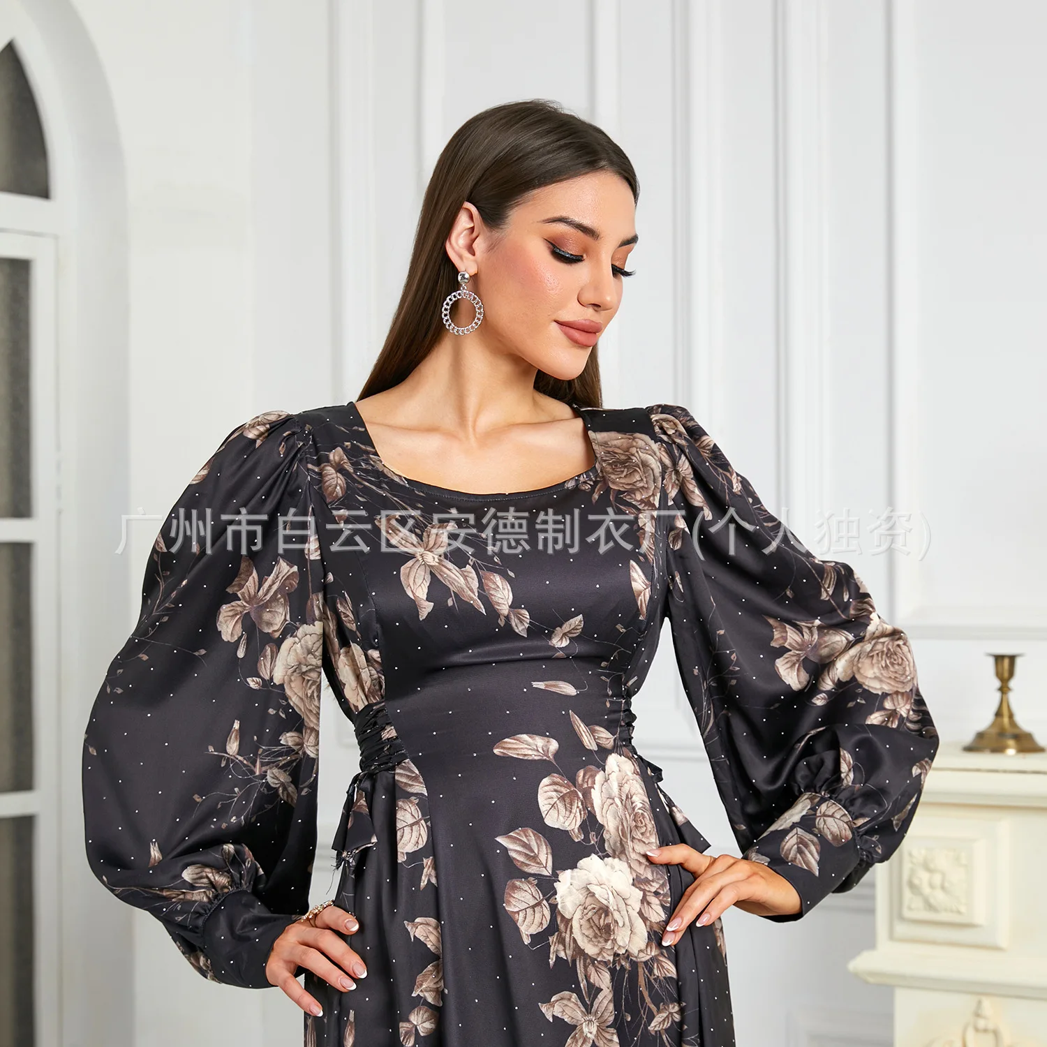 Asie centrale Jalabiya jupe longue Robe imprimée femmes nouveau Musili Robe longue Robe Abaya Ramadan dubaï luxe Islam élégant