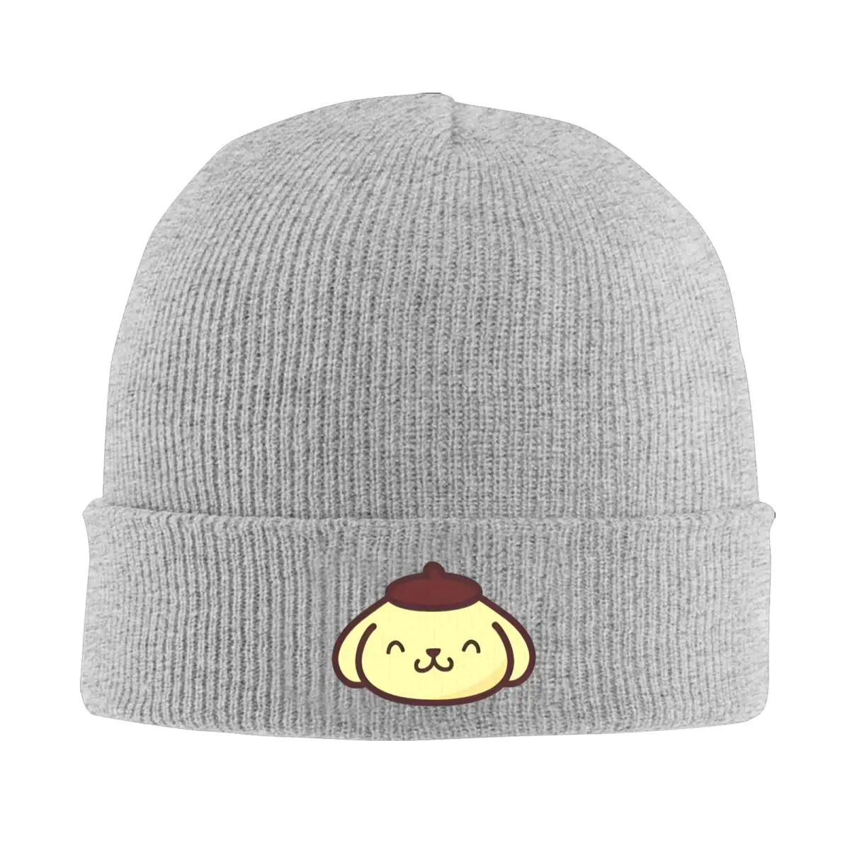 Sanrio Beanie Hats Pom Pom Purin Funny Caps Men Women Unisex Gym Knitting Hat Autumn Pattern Warm Beanie Hat