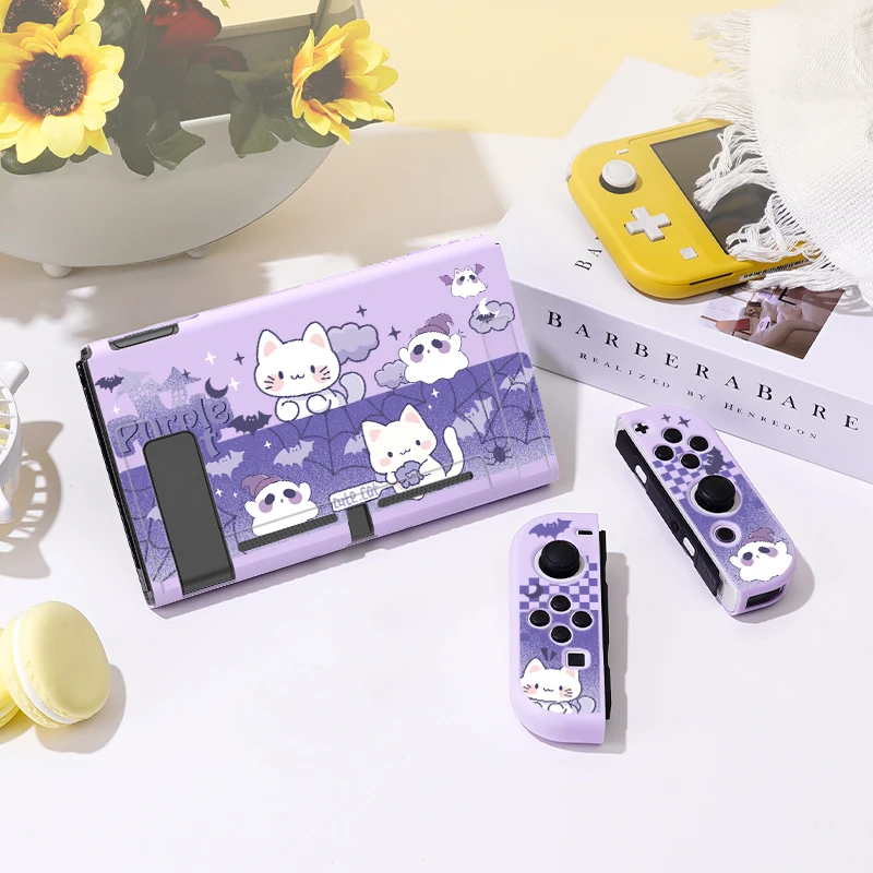 Obedient Little Cat  Protective Case for Switch Oled, Soft TPU Slim Cover for Nintendo Switch Console,NS Game Accessorie