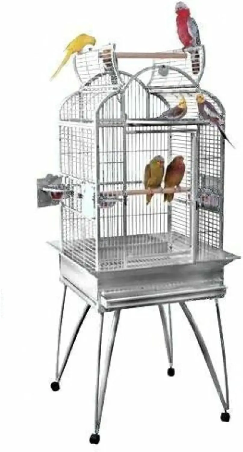 Slt4 2424 Superior Line Medium Triple Top Cage Bird Toy Toys Love Birds S Caiques Jardines Pionus (Gray/Silver)