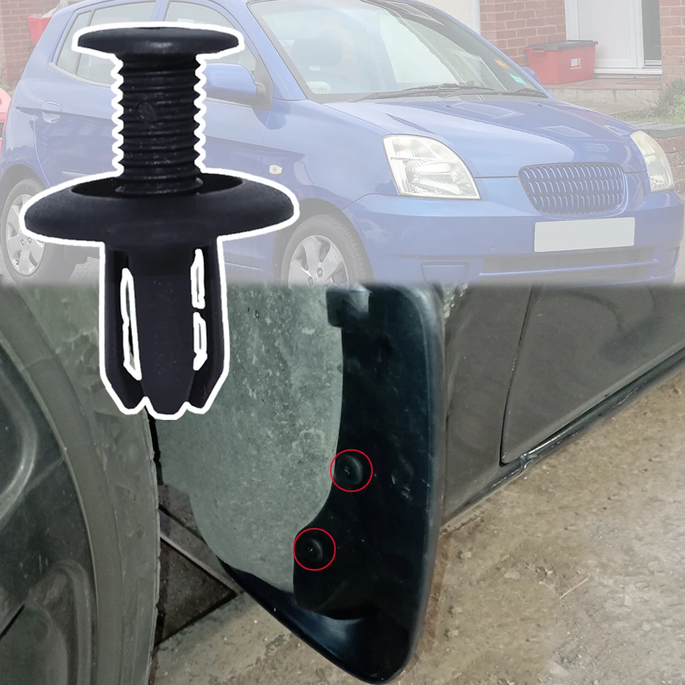 

For Kia Picanto SA 2004 2005 2006 2007 2008 - 2011 Morning Car Lining Mud Guards Screw Bumper Retainer Rivets Rear Trunk Clips