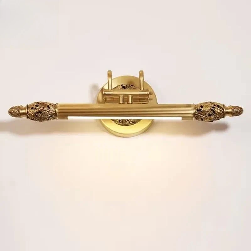 French Style Gold Plated Bronze Wall Lamp Brass Mirror Light for Hotel Corridor Painting Decorative Wall Sconce Lighting