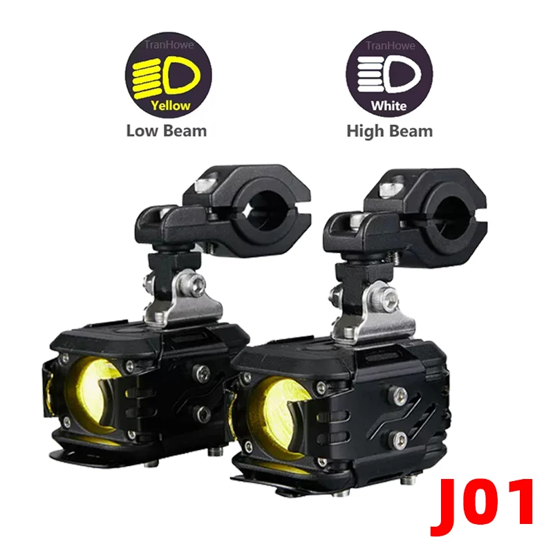 J01/J03 Draadloze Schakelaar Motorfiets Voorste Extra Spotlight 7200 Lumen Elektrisch Voertuig LED Lampjes Verre en Nabij Licht Tangent