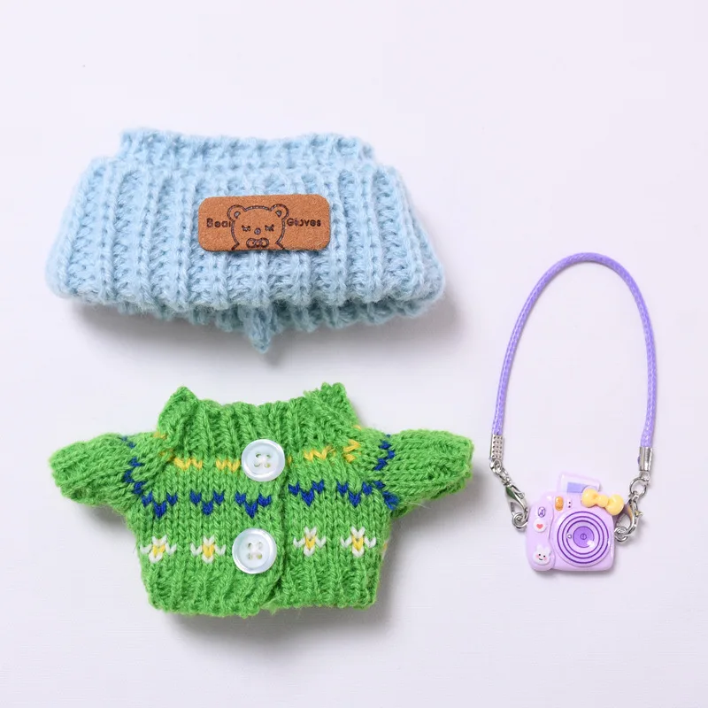 

Повседневный спортивный костюм для Labubu, удобная одежда для кукол Labubu 15/17 см с ребристыми деталями по краю, модные аксессуары для кукол