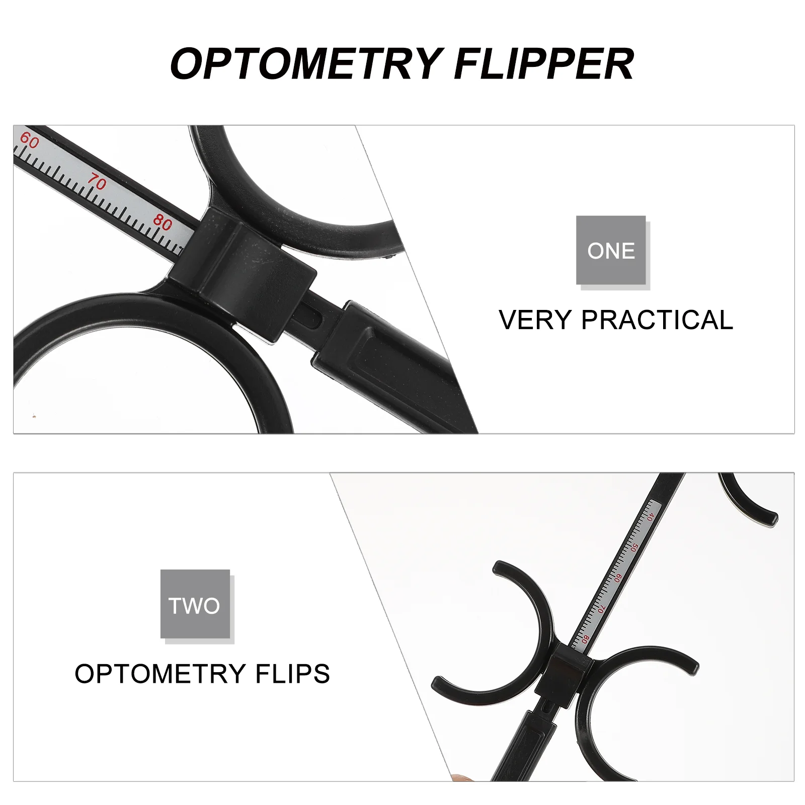 Optometría ajustable Flips Plug-Soporte de lente oftálmico Flipper de Abs negro