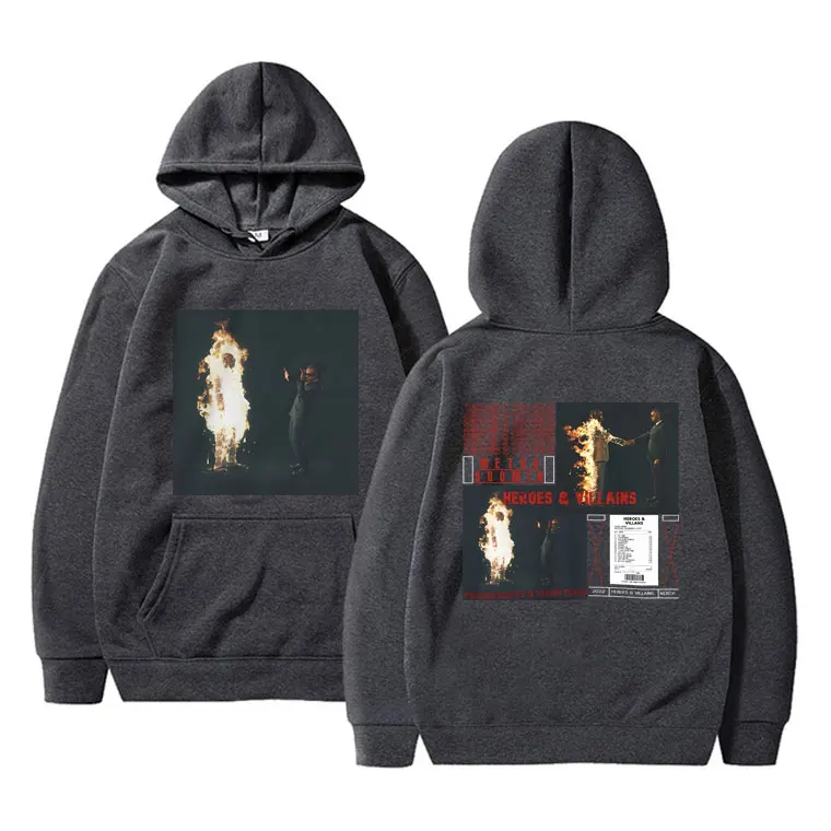 Rapper Metro Boomin Heroes & Villains Album Cover Graphic Hoodie Male Fleece Cotton Sweatshirt Men's Hip Hop Oversized Hoodies