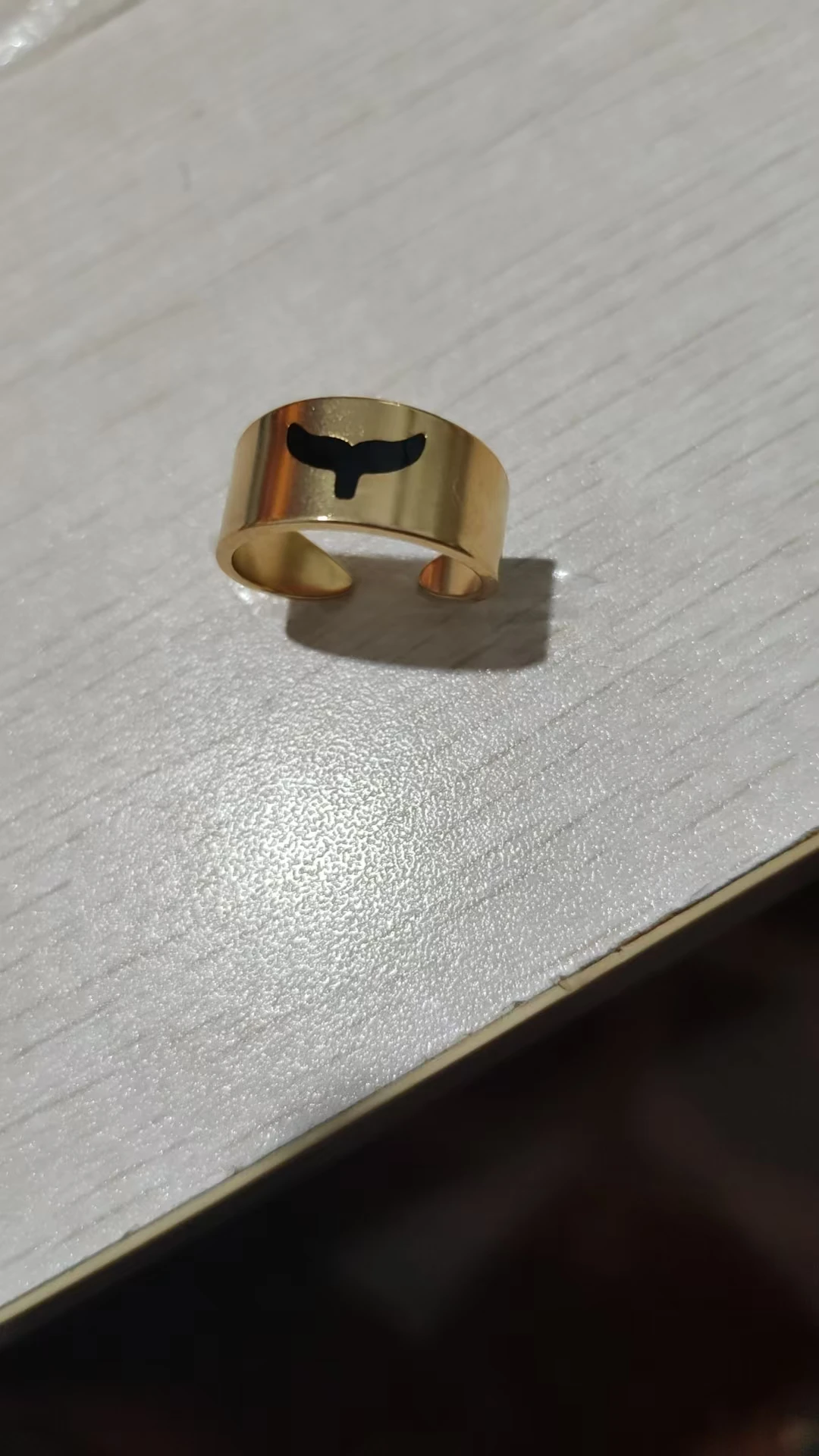 Stainless Steel Shark Whale Tail Ring