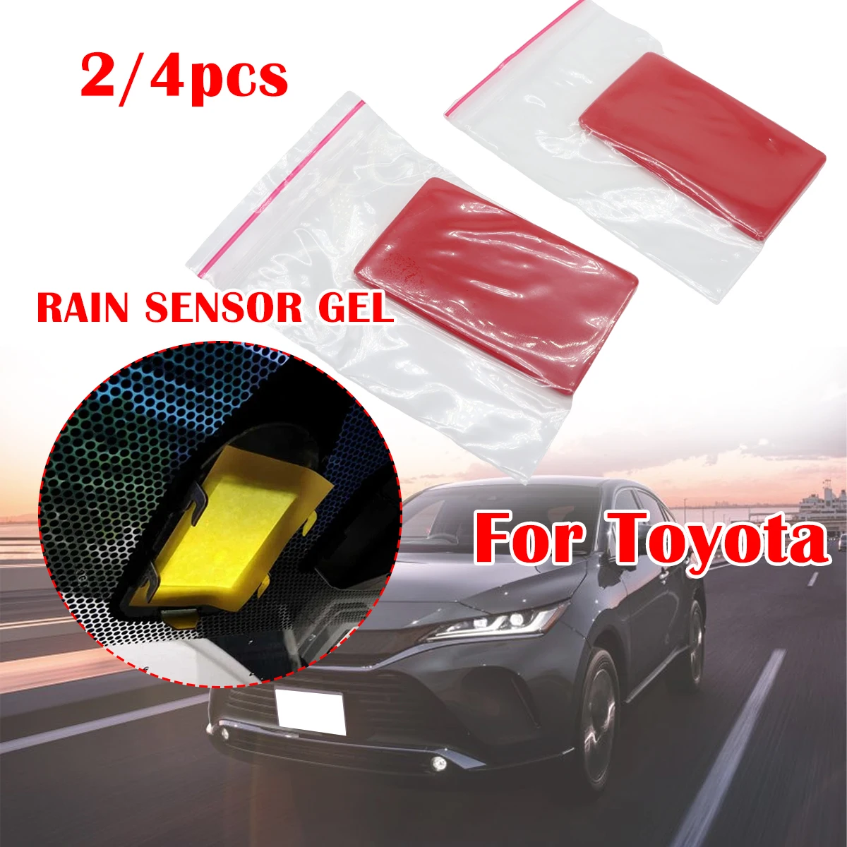 2/4Pcs Rain Sensor Gel Pad Adhesive Film Silicone Cushion Pad Windscreen Multi-Purpose Tape For TOYOTA AVALON PRIUS V Harrier