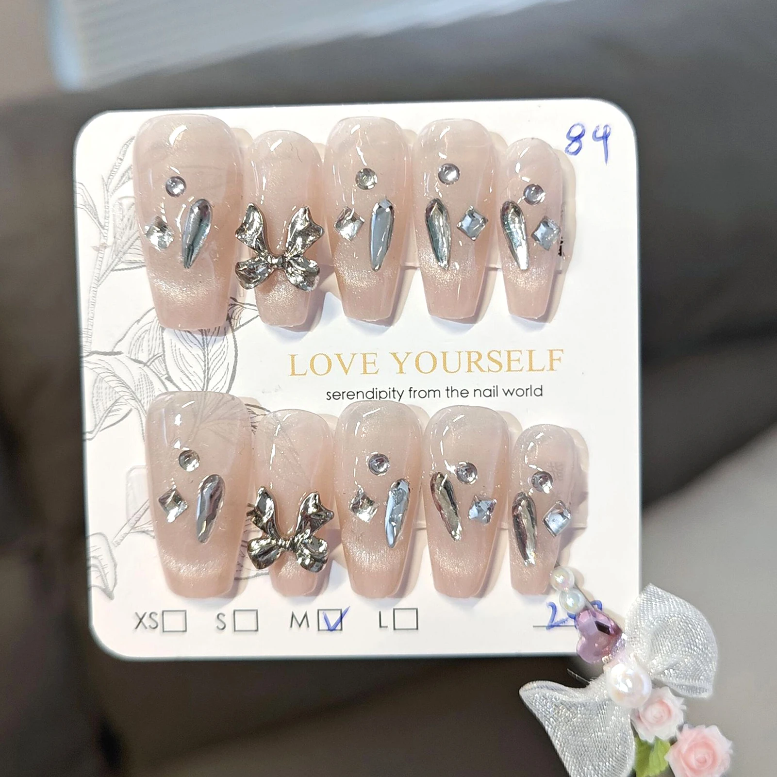 Salon Nep Nagels Pers Op Nagels Strass Decor Handgemaakte Vlinder Valse Nagels Voor Nail Art Beginners Praktijk