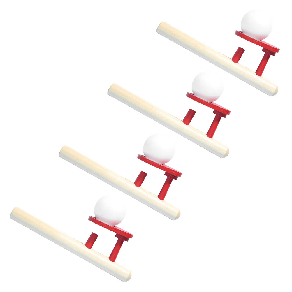 4 Pcs Blowpipe Toy Floating Balls Fun Blowing Toys Baby Game for Kids Balancing Games Wooden