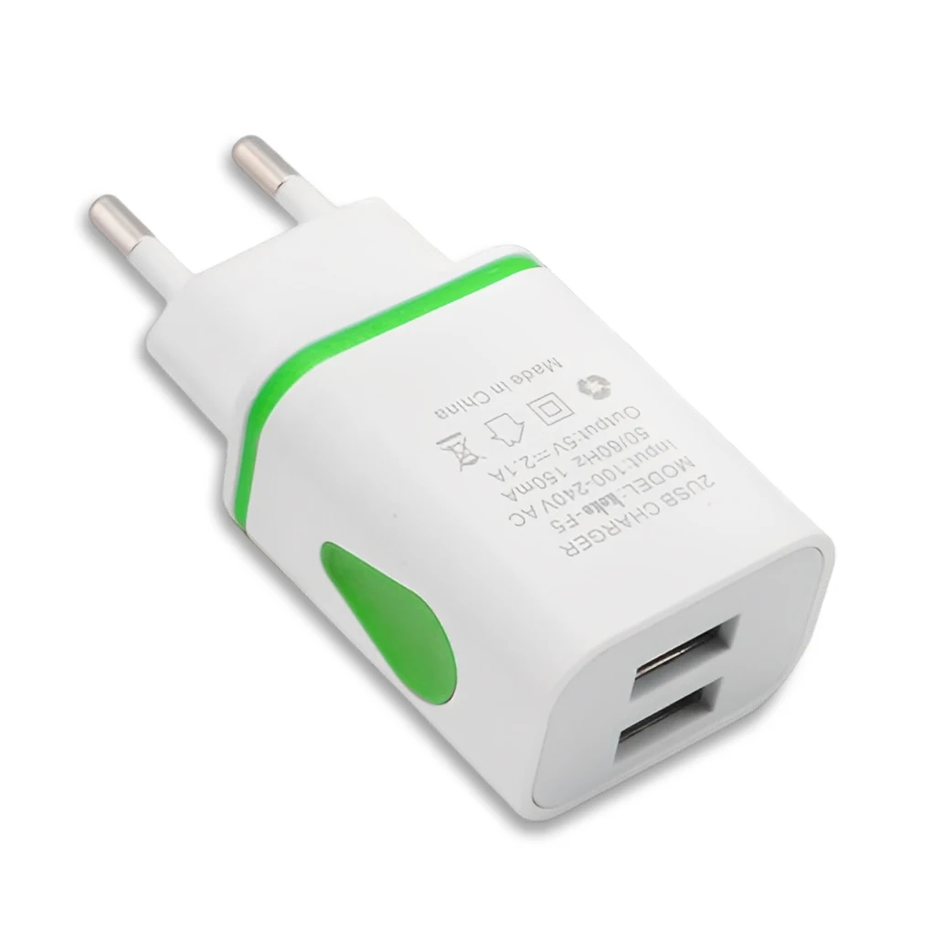 EU/US Plug LED Light Dual Port 2A Output Adapter Mobile Phone Wall PD Charger Device Quick Charge Mobile Charger Fast Charger