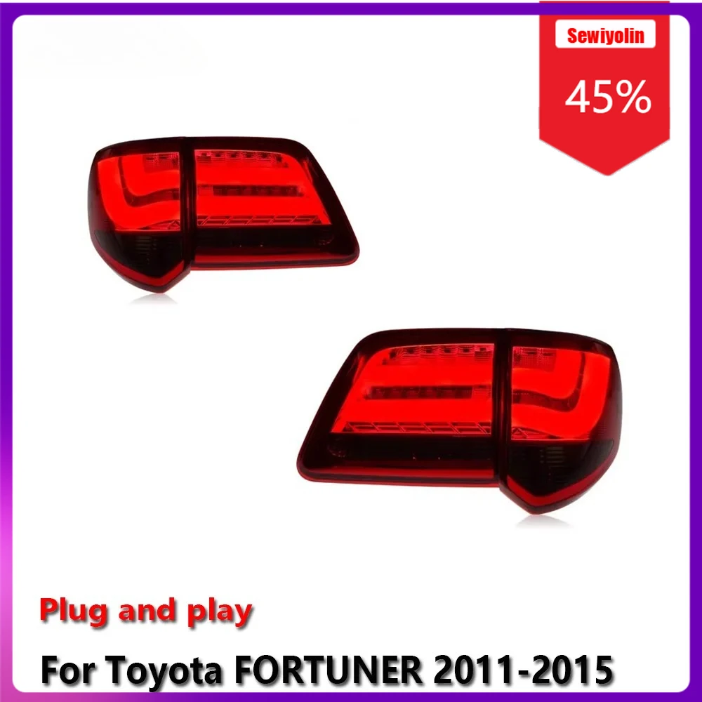 

Sewiyolin автомобильные светодиодные фонари задних фонарей в сборе для Toyota FORTUNER 2011-2016 авто противотуманные DRL тормозные указатели поворота Plug and Play