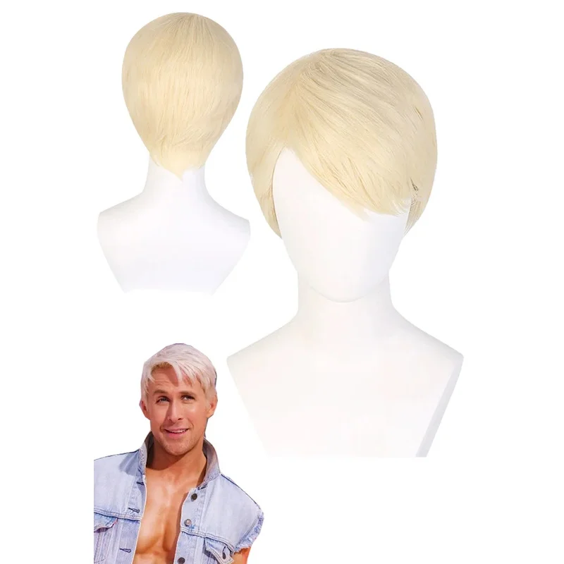 Ken Cosplay Fantasia Wigs 2023 Movie Barbei Disguise Costume Accessories Hair Adult Men Fantasy Halloween Carnival Party Props