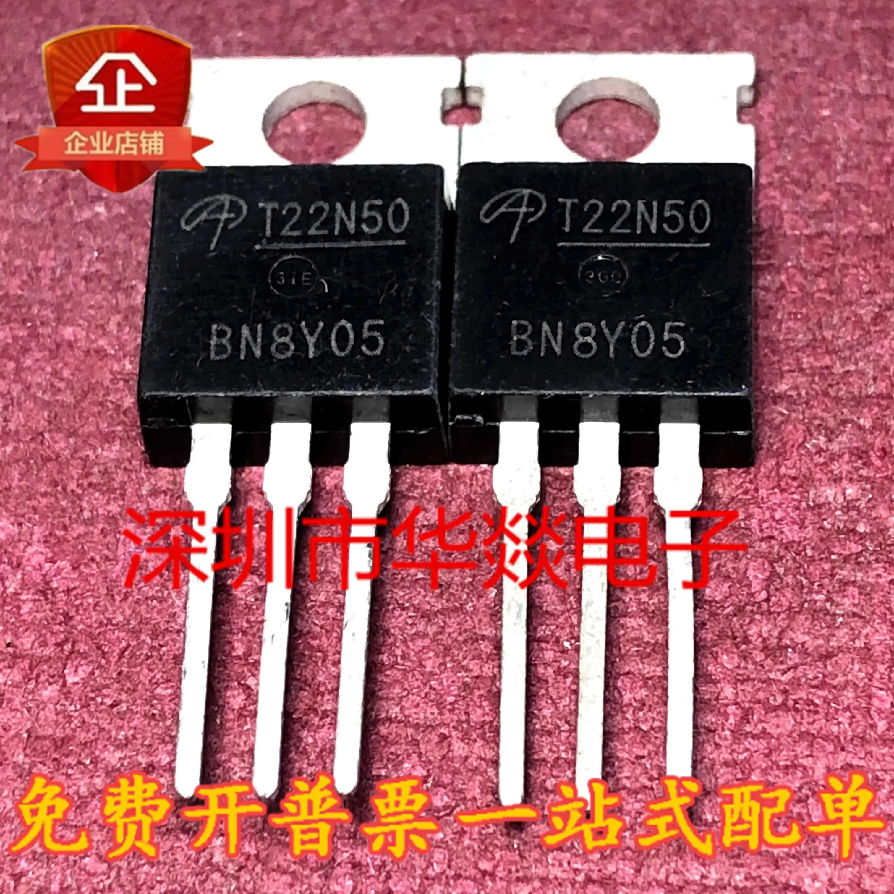 5PCS  T22N50  AOT22N50   TO-220  500V  22A    Brand New In Stock, Can Be Purchased Directly From Shenzhen Huayi Electronics