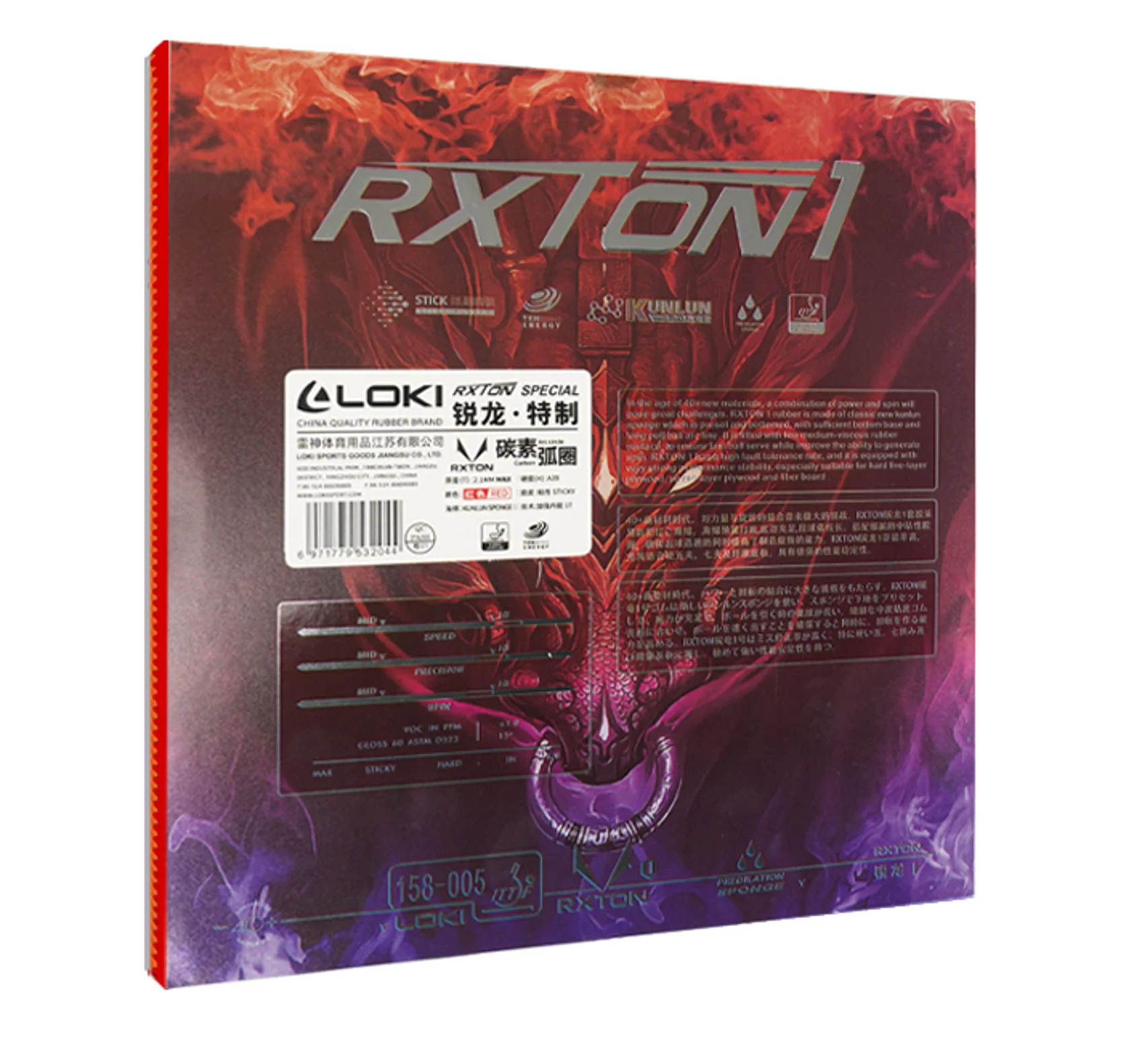 LOKI RXTON 1 Karet Tenis Meja Asli RXTON-1 Spons Ping Pong Kontrol Putar Serbaguna