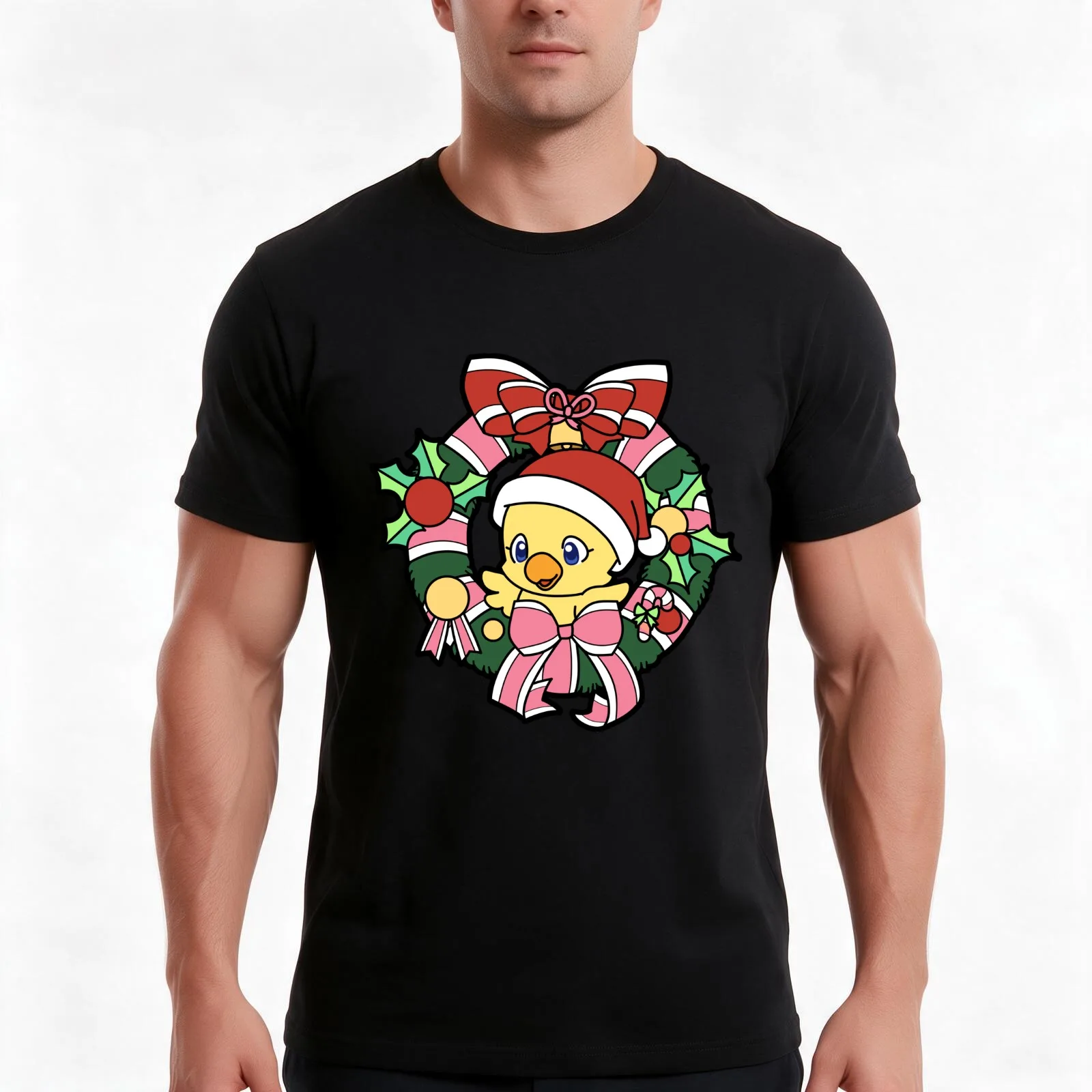 Starlight Chocobo Wreath T-Shirt Summer Casual Cotton Tee Oversized Streetwear Tops Vintage Graphic Print Unisex Men Women