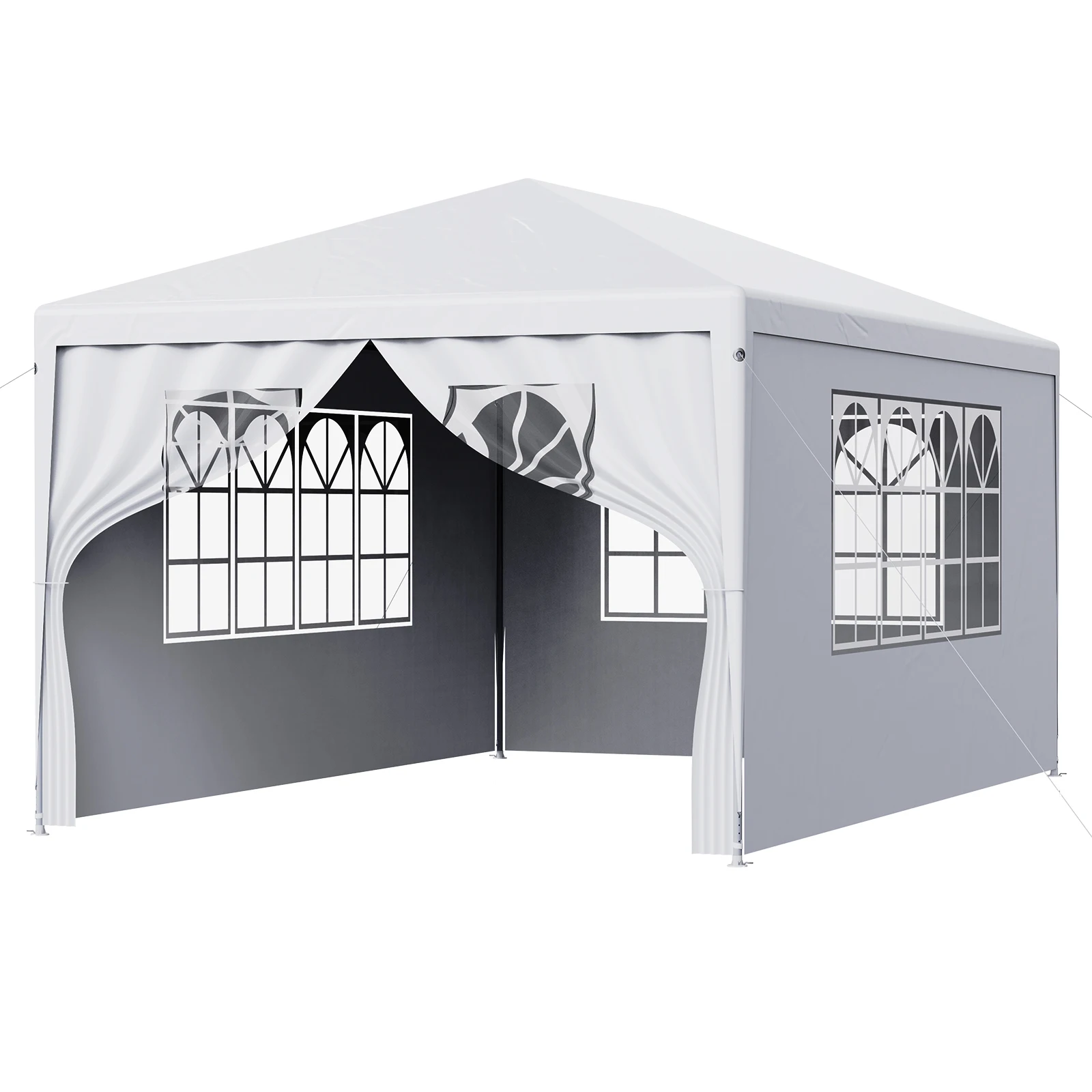 LOEFME 3x4M 3x3M Gazebo Luifel Tent Waterdicht Winddicht UV Zonnescherm met verwijderbare 4 zijwanden Outdoor Tuin Camping Luifel