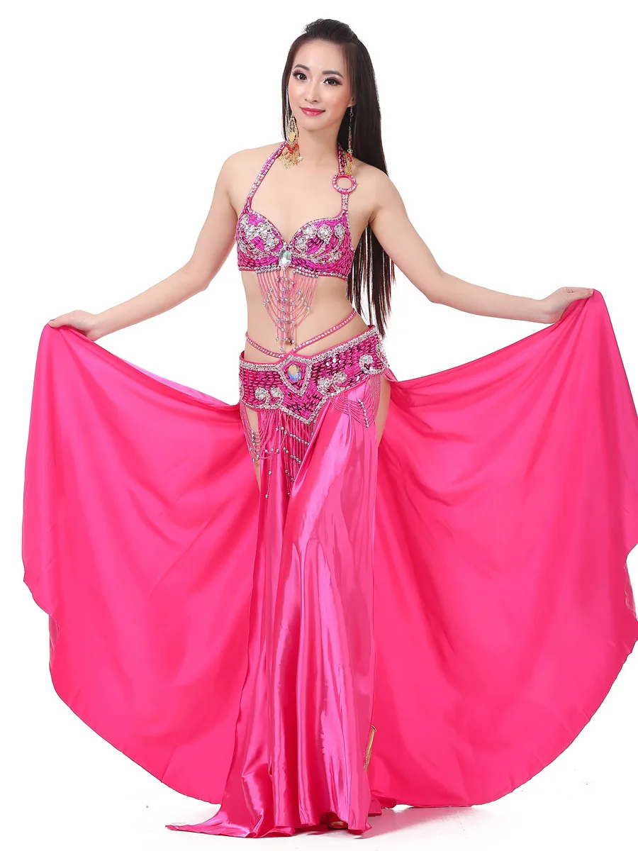 Sequins Gypsy Arab Dance Clothes Woman Jazz Solid Color Stage Costume Belly Suit Performance Latin Tassel Oriental Dancer Women