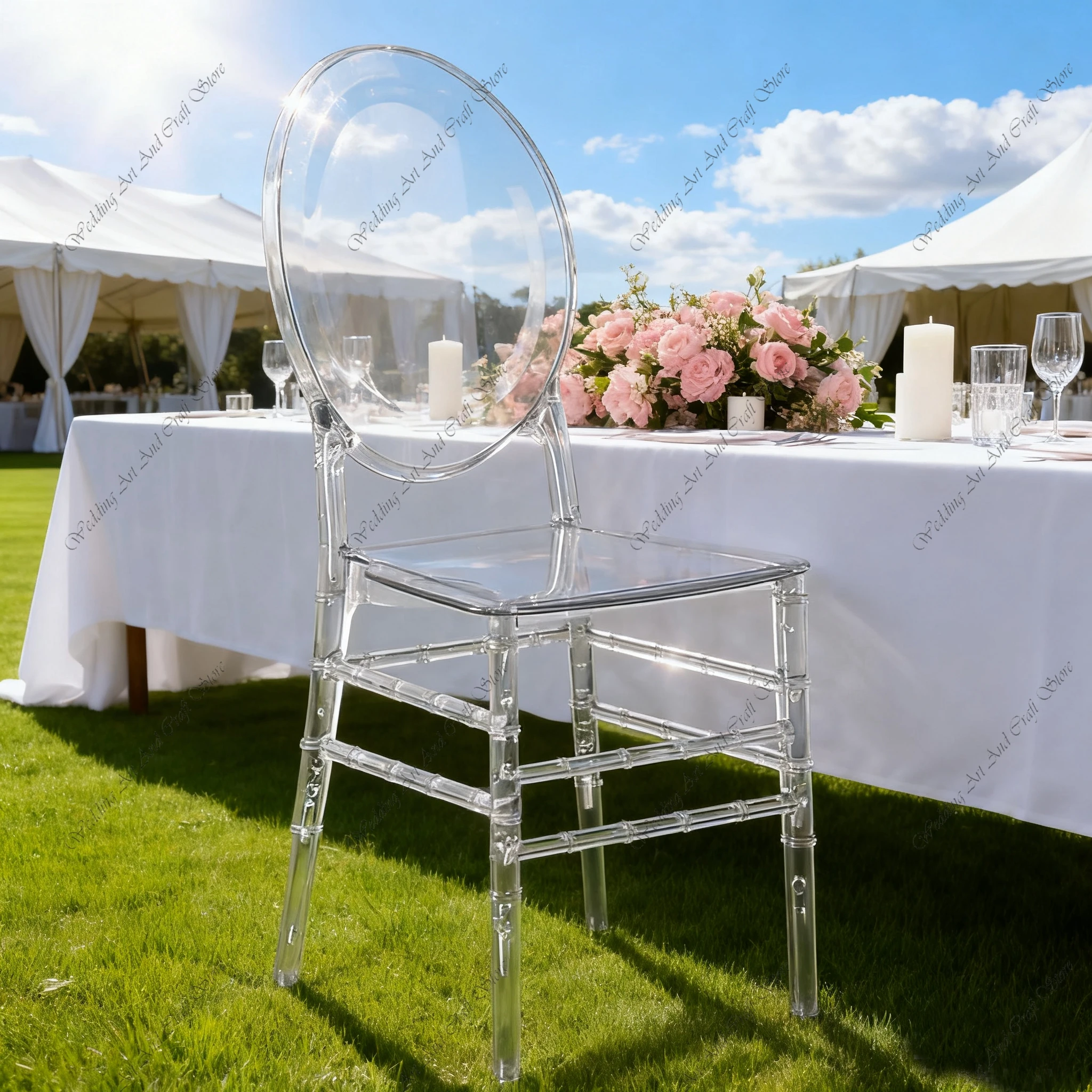 

18 шт., обеденный стул для стойки регистрации, офисный акриловый прозрачный стул для мероприятий Тиффани Наполеон для свадебной барной мебели ivy28