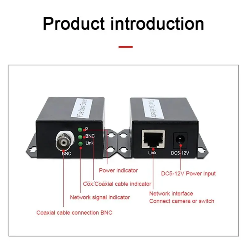 【CYBER MONDAY】4X IP Network To Coaxial Extender Transfer From Net Cable Transmission To Coax Line 500M Ethernet Converter For CC