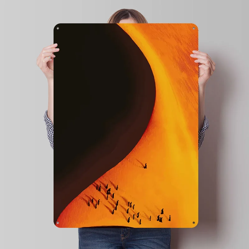 Desert Dune Silhouette Poster Customized Wall Art Vintage Metal Signs Retro Tin Plaque for Man Cave Decoration Home Decorations