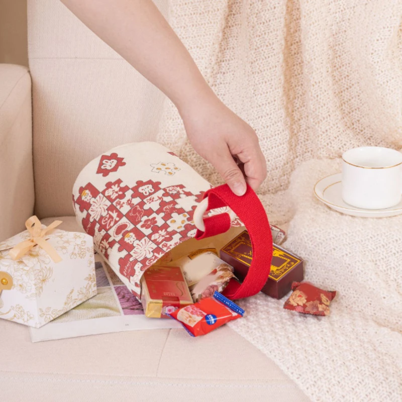 กระเป๋าถือผ้าใบขนาดเล็กลายตัวต่อจิกซอว์กระเป๋าโท้ทกระเป๋าถือพกพาได้กระเป๋าช้อปปิ้งเป็นมิตรกับสิ่งแวดล้อมกระเป๋าใส่ข้าวกลางวันขนาดเล็ก