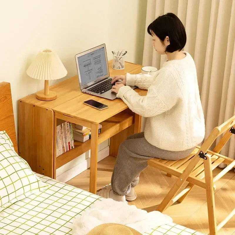 طاولة كمبيوتر مكتبية قابلة للطي ركن الدراسة مربع الحد الأدنى مكتب الألعاب شقة صغيرة Biurka Szkolne أثاث من الخيزران