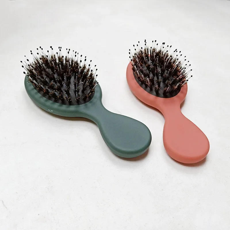 Small Handle Hair Brush Massage Comb Bristle Nylon Hair Comb Anti-hair Loss Handle Detangling Wet Dry Hairdressing Styling Tools