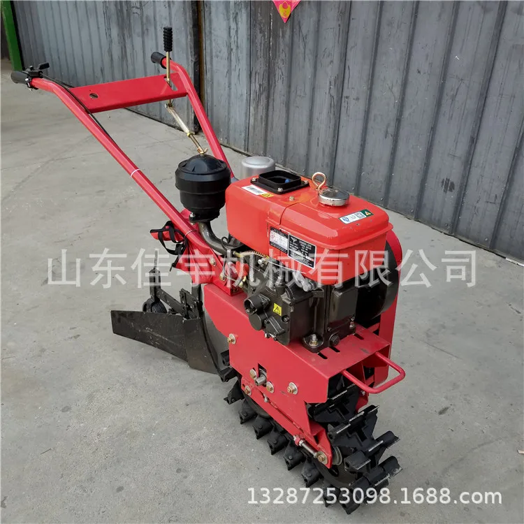 Handheld chain track micro tiller, slope weeding and plowing machine, single track