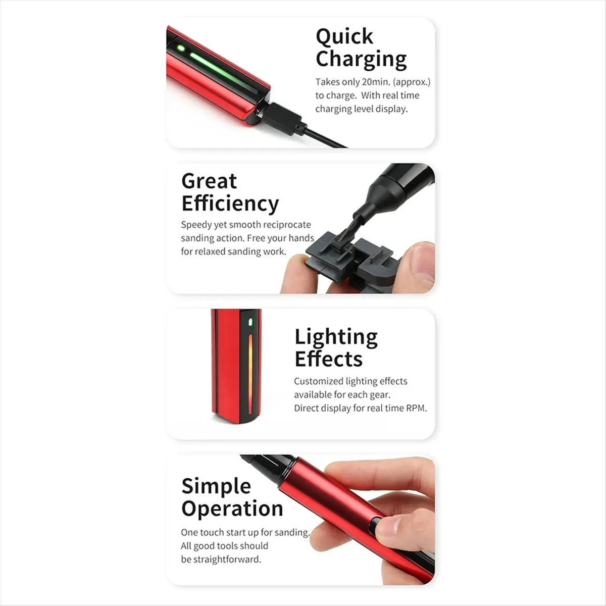 

Шлифовальная машина AT13, перезаряжаемая через USB шлифовальная ручка с 8 шлифовальными головками, самоклеящаяся наждачная бумага, предварительно вырезанная сетка, 134 шт.