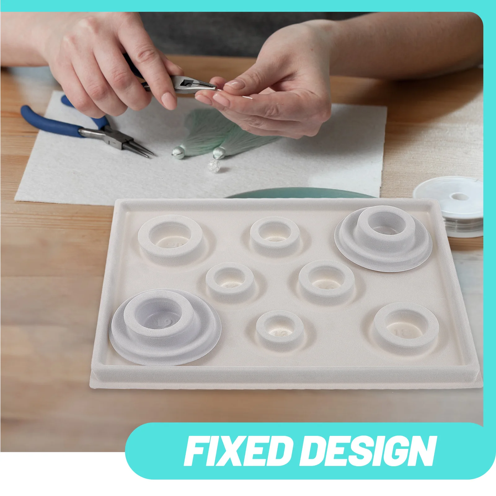 1 مجموعة حبة تصميم مجلس مجوهرات تصميم صينية سيليكون الديكور مجلس قلادة سوار أداة القياس مستلزمات صناعة المجوهرات #3