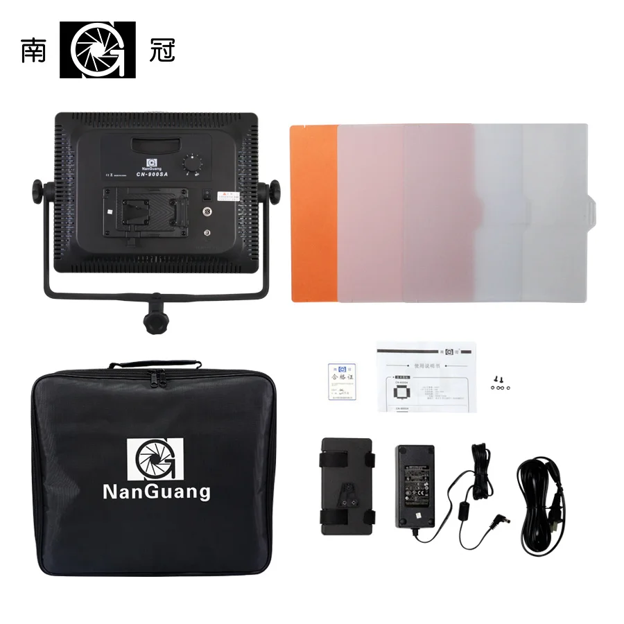 Nanguang CN-900SA LEDS 6850 LM 5600K LED Video Studio Light Panel with V Lock Battery Mount NiteCore Extreme