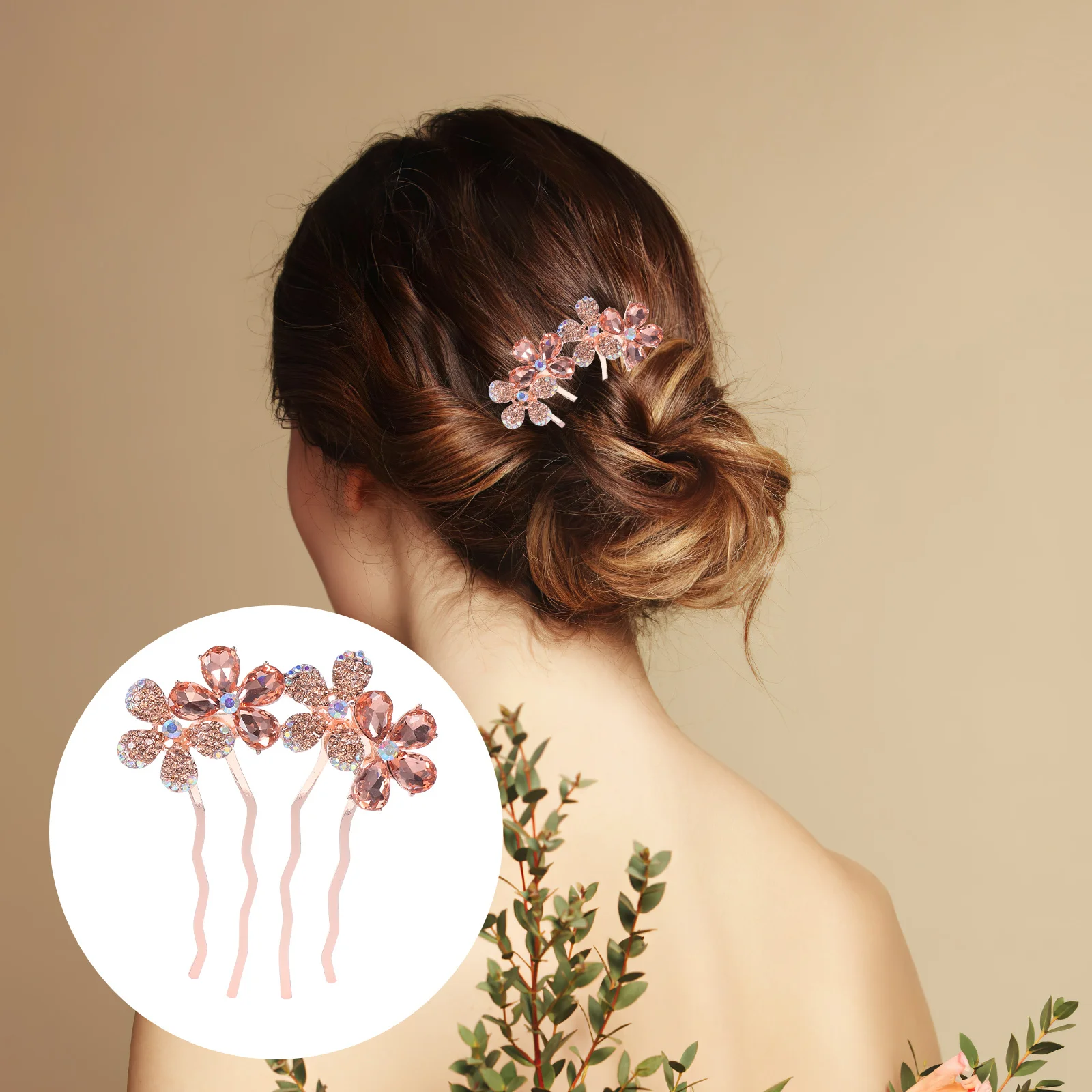 

2Pcs Sparkly Rhinestone Hair Comb Bridal French Design Wedding Hair Accessories for Brides Wedding Headpiece for Bride