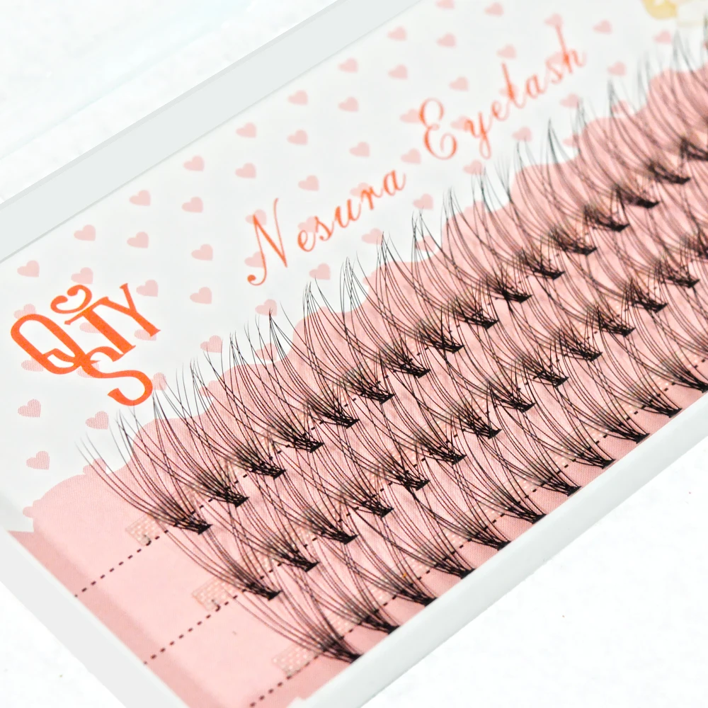 QSTY 60 Cluster 10D Natural Soft Mink Eyelash Individual Graft Eyelashes Extension False Lashes Makeup lash lift Grafting Cilias