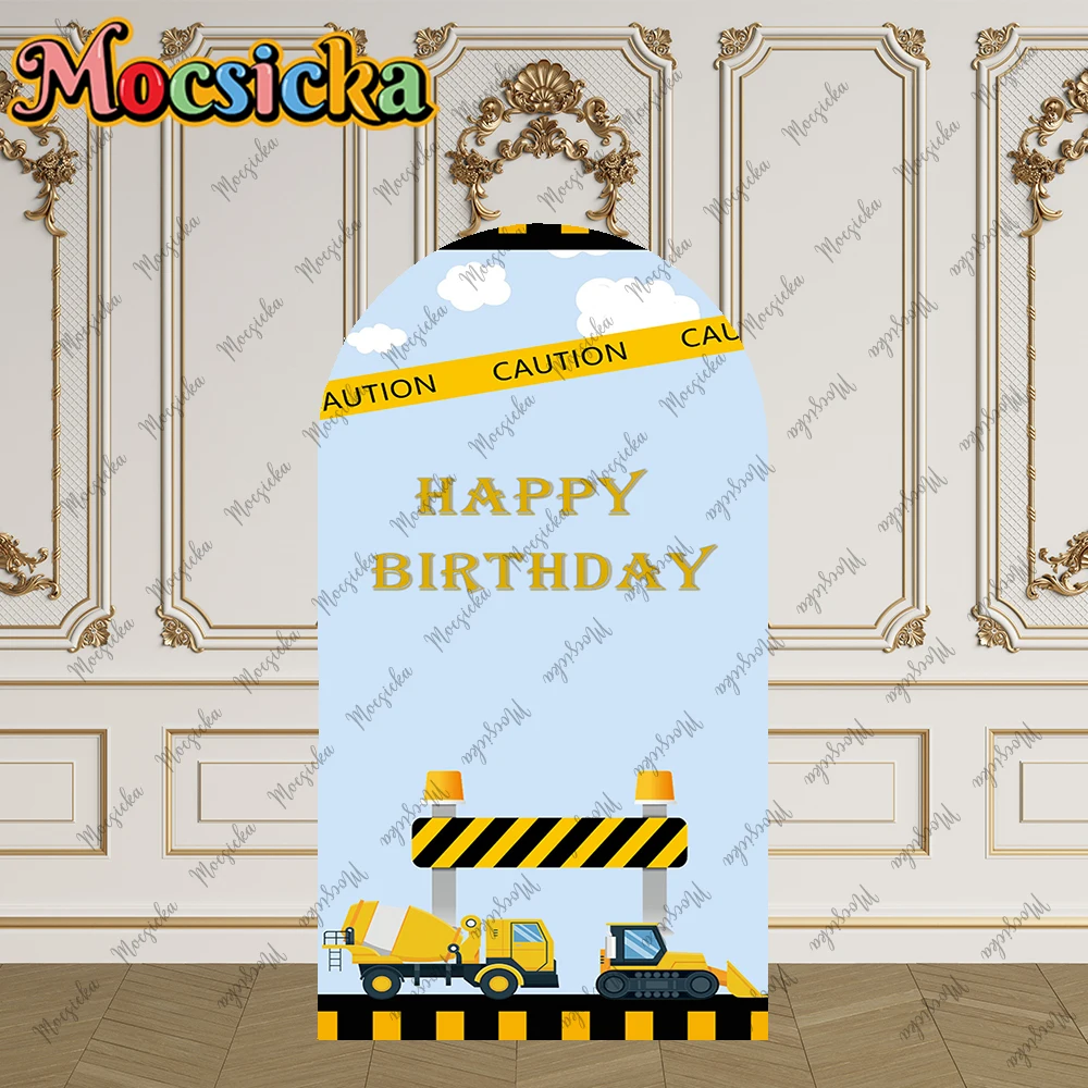 

Двусторонний фон-арка Mocsicka для строительной площадки с экскаватором, декор для фотосессий на детский праздник, день рождения новорожденного