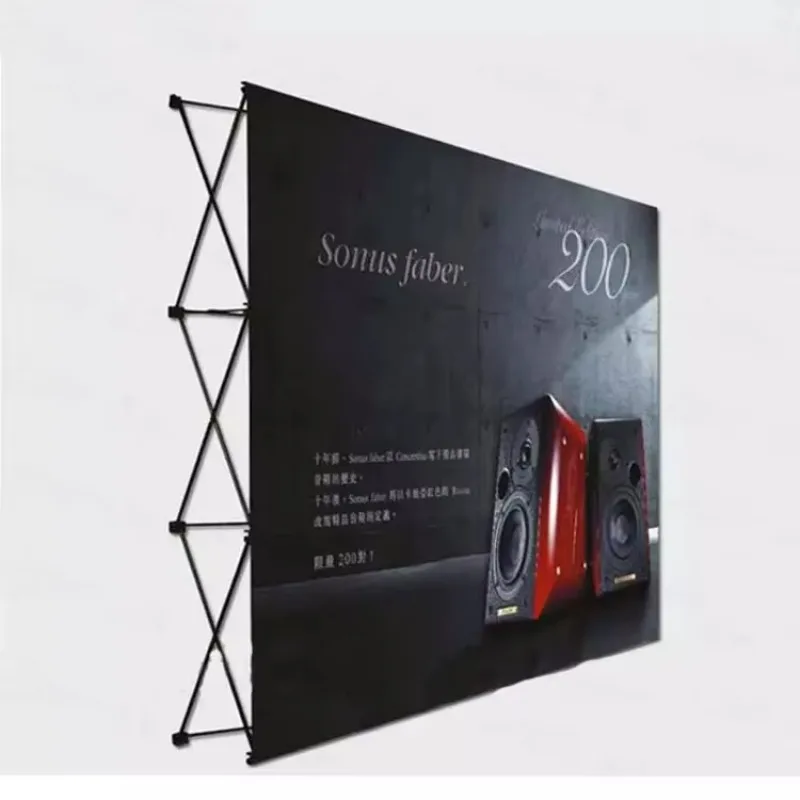 Customizable Pop up Stand Backdrop Trade Show Display Stand Advertising Banner Display with Aluminum Rack Stand