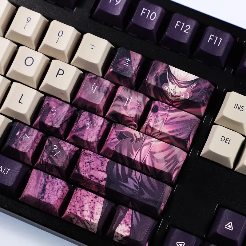 Imagem -04 - Custom Satoru Gojo Gaming Keycaps Grupo Translucency Anime Keyboard Cap para Teclado Mecânico Rainy75 Acessórios 108 Chaves