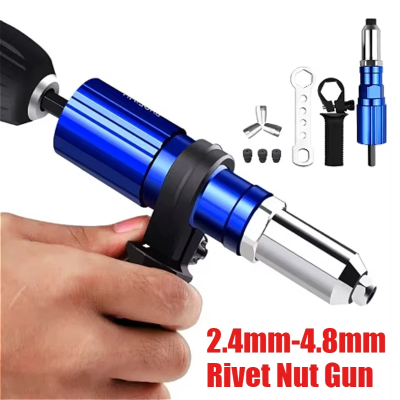 الكهربائية برشام بندقية 2.4 مللي متر-4.8 مللي متر جوزة برْشام بندقية الحفر محول اللاسلكي أداة التثبيت إدراج الجوز سحب برشام أداة