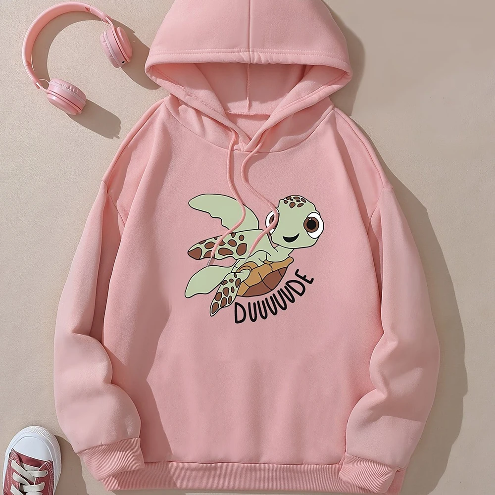 Sweat à capuche mignon avec motif de tortue de mer pour femme, sweats à capuche Y2K, vêtements d'automne, mode PVD, pull en Y, Harajuku