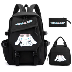 3 sztuk/zestaw plecak Sanrio Cinnamoroll Boy Girl studentka nastolatka z plecakiem na Lunch kobiety Kawaii Travel MochilaEscolar