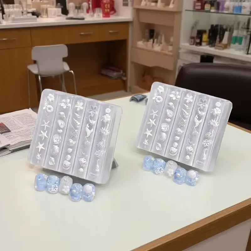 

1 шт. 3D акриловая форма для ногтей с цветком лилии, морская ракушка, коралловая морская звезда, украшения для ногтей, сделай сам, силиконовая форма для маникюра, форма для дизайна ногтей