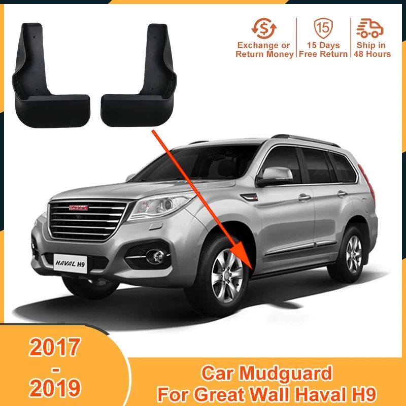 

2Pcs Front Car Mudguard for Great Wall Haval H9 2017 2018 2019 Auto Mudflaps Mud Flaps Splash Guards Fender Protector Black PVC