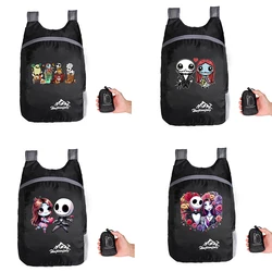 Disney's The Nightmare Before Christmas Jack Sally Outdoor Sport Portable Folding Backpack Storage Bag Casual Climbing Softpack